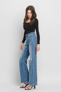 90'S Vintage Super High Rise Flare Jeans