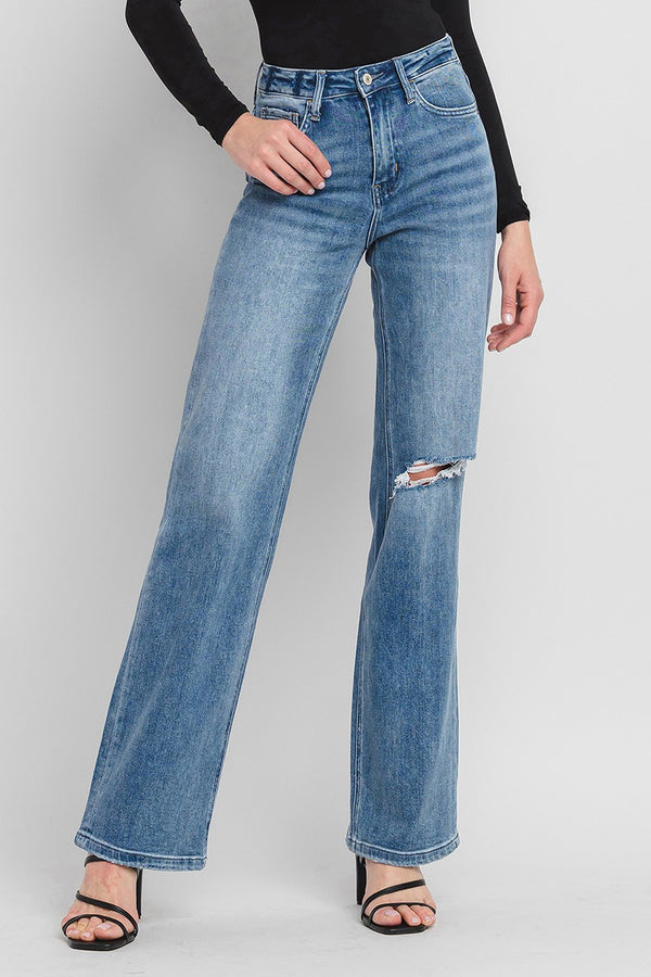 90'S Vintage Super High Rise Flare Jeans