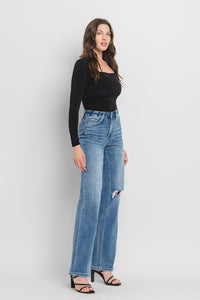 90'S Vintage Super High Rise Flare Jeans