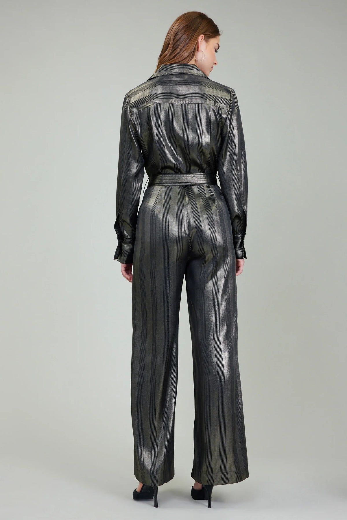 Janet Glimmer Striped Jumpsuit