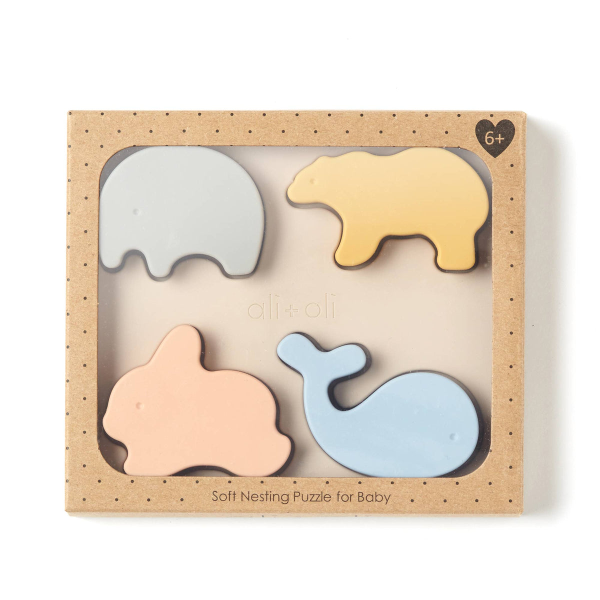 Baby Soft Silicone Mini-Animal Puzzle (4pc) Toys for Toddler