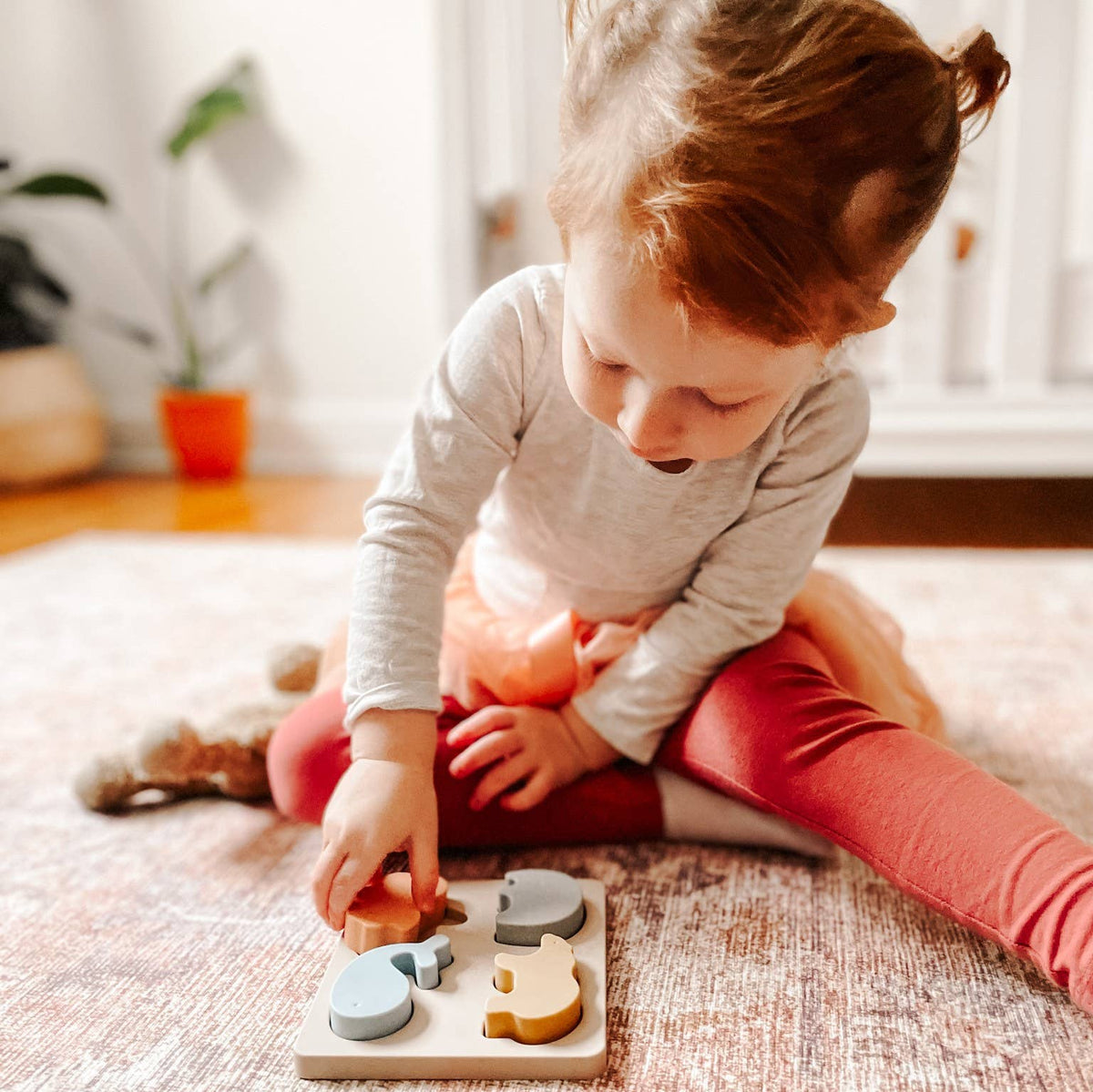 Baby Soft Silicone Mini-Animal Puzzle (4pc) Toys for Toddler