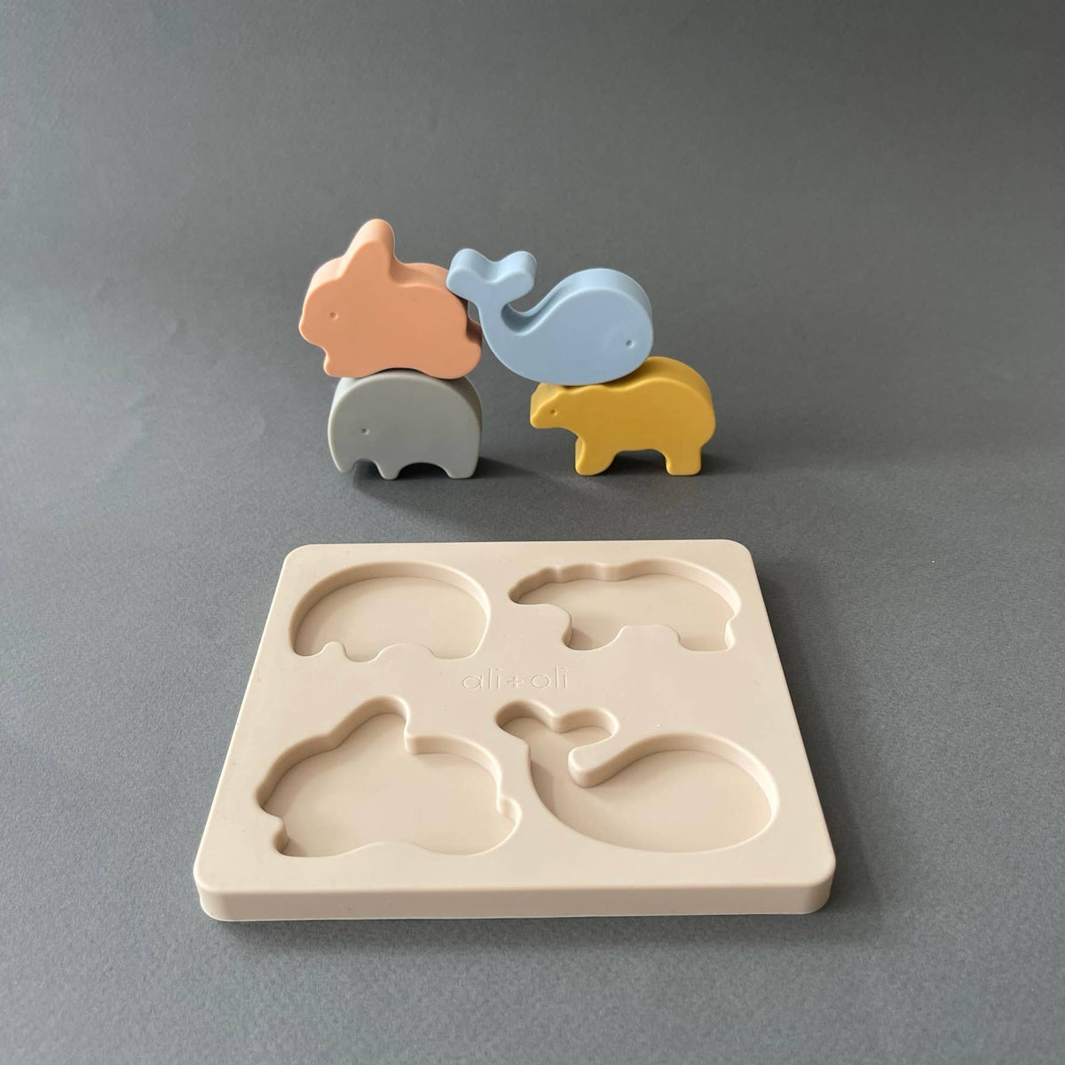 Baby Soft Silicone Mini-Animal Puzzle (4pc) Toys for Toddler