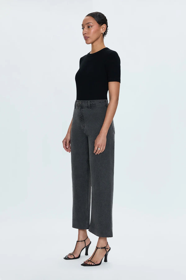 Penny High Rise Wide Leg Crop - ANTIQUE GRAPHITE