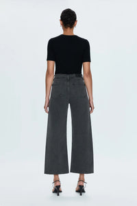 Penny High Rise Wide Leg Crop - ANTIQUE GRAPHITE