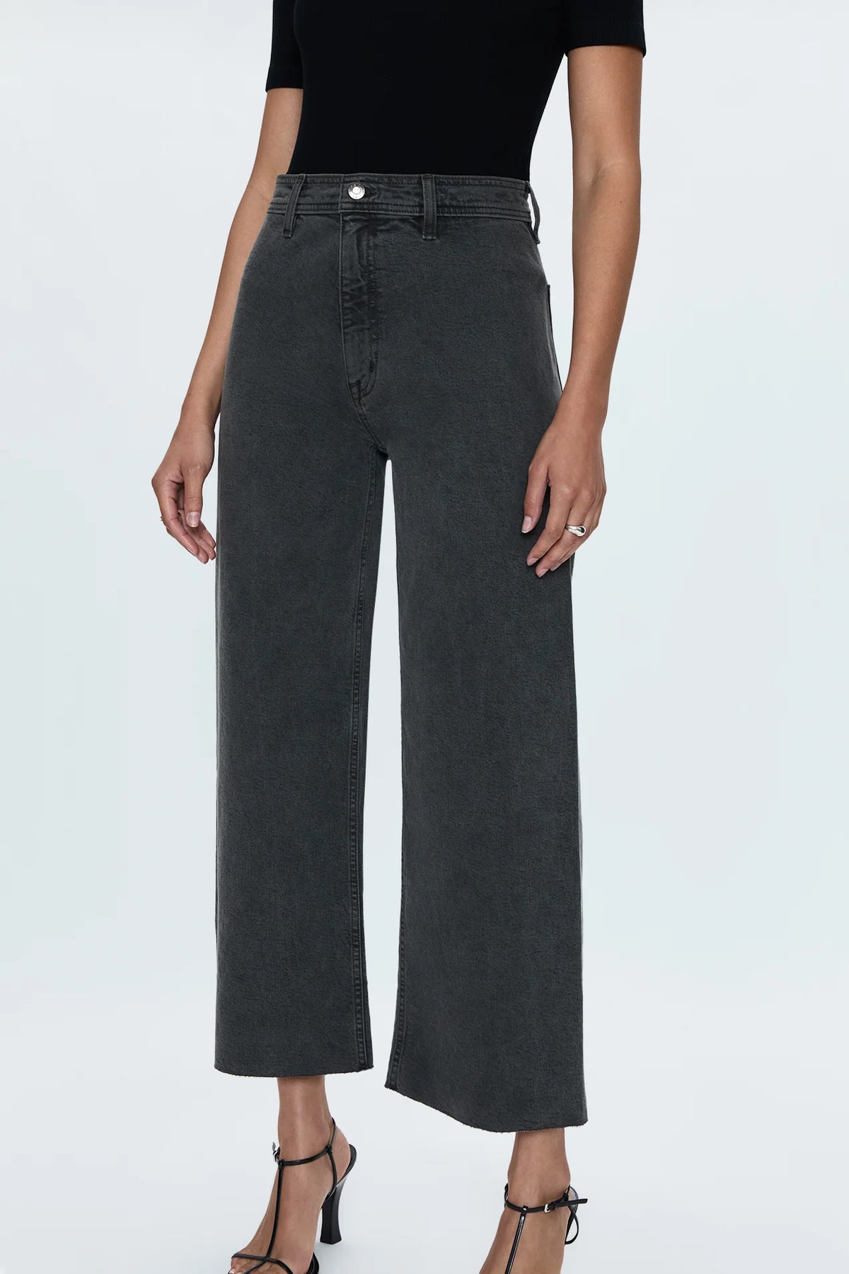 Penny High Rise Wide Leg Crop - ANTIQUE GRAPHITE