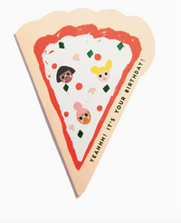 Pizza - Shaped Birthday Card